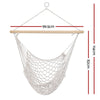 Gardeon Hammock Chair Outdoor Hanging Camping Mesh Indoor Cream - OZ Home Deals
