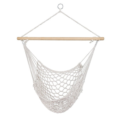 Gardeon Hammock Chair Outdoor Hanging Camping Mesh Indoor Cream - OZ Home Deals