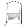 Gardeon Hammock Chair with Stand Macrame Outdoor Garden 2 Seater Cream - OZ Home Deals