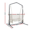 Gardeon Hammock Chair with Stand Macrame Outdoor Garden 2 Seater Cream - OZ Home Deals