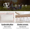 Gardeon Hammock Chair with Steel Stand Armrest Outdoor Hanging Cream - OZ Home Deals