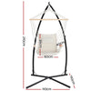 Gardeon Hammock Chair with Steel Stand Armrest Outdoor Hanging Cream - OZ Home Deals