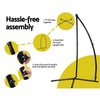 Gardeon Hammock Chair with Steel Stand Macrame Outdoor Swinging Grey - OZ Home Deals