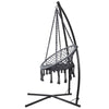 Gardeon Hammock Chair with Steel Stand Macrame Outdoor Swinging Grey - OZ Home Deals