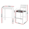 Gardeon Outdoor Bar Set Stools 3-Piece Dining Chairs Table Patio Aluminium Bistro Set - OZ Home Deals