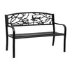Gardeon Outdoor Bench Seat Garden Steel Outdoor Furniture 3 Seater Park Black - OZ Home Deals