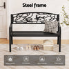 Gardeon Outdoor Bench Seat Garden Steel Outdoor Furniture 3 Seater Park Black - OZ Home Deals