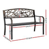 Gardeon Outdoor Bench Seat Garden Steel Outdoor Furniture 3 Seater Park Bronze - OZ Home Deals