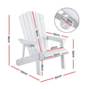 Gardeon Outdoor Chairs HDPE Adirondack Beach Chair Sun Lounge Patio Furniture Garden white - OZ Home Deals