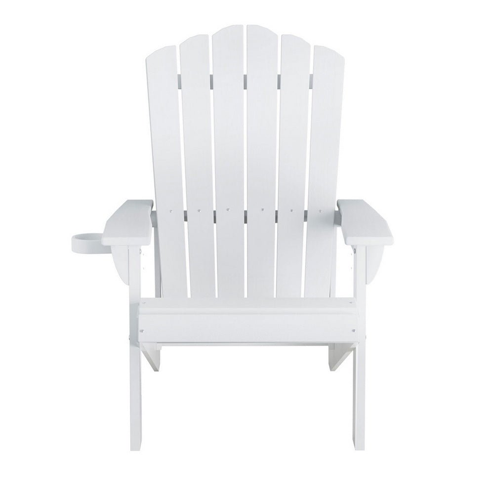 Gardeon Outdoor Chairs HDPE Adirondack Beach Chair Sun Lounge Patio Furniture Garden white - OZ Home Deals