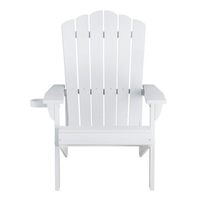 Gardeon Outdoor Chairs HDPE Adirondack Beach Chair Sun Lounge Patio Furniture Garden white - OZ Home Deals