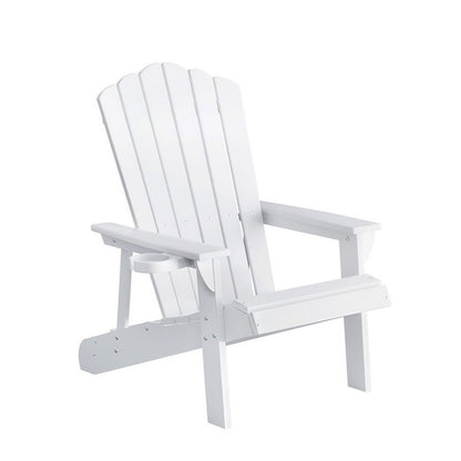 Gardeon Outdoor Chairs HDPE Adirondack Beach Chair Sun Lounge Patio Furniture Garden white - OZ Home Deals