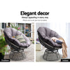 Gardeon Outdoor Chairs Outdoor Furniture Papasan Chair Wicker Patio Garden Grey - OZ Home Deals