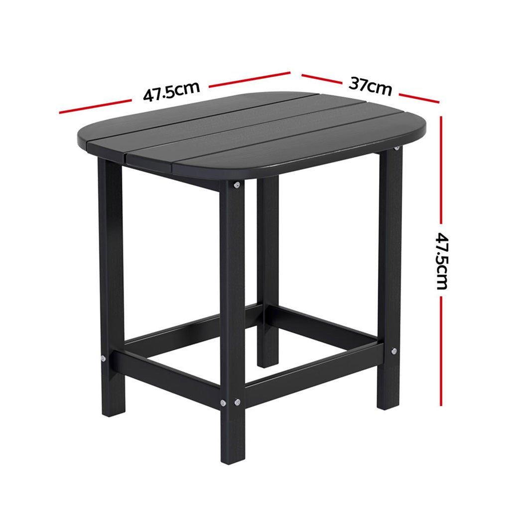 Gardeon Outdoor Coffee Side Table HDPE Desk Patio Furniture Camping Garden Black - OZ Home Deals