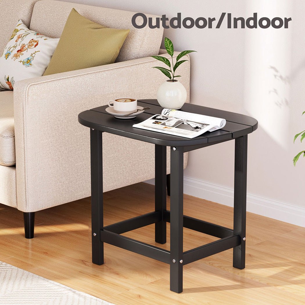 Gardeon Outdoor Coffee Side Table HDPE Desk Patio Furniture Camping Garden Black - OZ Home Deals