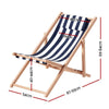 Gardeon Outdoor Deck Chair Wooden Sun Lounge Folding Beach Patio Furniture Blue - OZ Home Deals