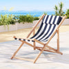 Gardeon Outdoor Deck Chair Wooden Sun Lounge Folding Beach Patio Furniture Blue - OZ Home Deals