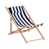 Gardeon Outdoor Deck Chair Wooden Sun Lounge Folding Beach Patio Furniture Blue - OZ Home Deals
