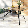 Gardeon Outdoor Dining Table 120x74x70cm – Black Steel &amp; Tempered Glass - OZ Home Deals