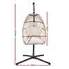 Gardeon Outdoor Egg Swing Chair Hanging Chair Wicker Rope Pod Stand Cushion Latte - OZ Home Deals