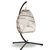 Gardeon Outdoor Egg Swing Chair Hanging Chair Wicker Rope Pod Stand Cushion Latte - OZ Home Deals