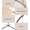 Gardeon Outdoor Egg Swing Chair Hanging Chair Wicker Rope Pod Stand Cushion Latte - OZ Home Deals