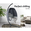 Gardeon Outdoor Egg Swing Chair Patio Furniture Pod Stand Canopy Foldable Grey - OZ Home Deals