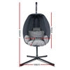 Gardeon Outdoor Egg Swing Chair Patio Furniture Pod Stand Canopy Foldable Grey - OZ Home Deals