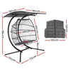 Gardeon Outdoor Egg Swing Chair Wicker Furniture Pod Stand Canopy 2 Seater Grey - OZ Home Deals