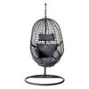 Gardeon Outdoor Egg Swing Chair Wicker Rattan Furniture Pod Stand Cushion Black - OZ Home Deals