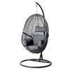 Gardeon Outdoor Egg Swing Chair Wicker Rattan Furniture Pod Stand Cushion Black - OZ Home Deals