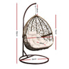 Gardeon Outdoor Egg Swing Chair Wicker Rattan Furniture Pod Stand Cushion Latte - OZ Home Deals
