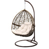 Gardeon Outdoor Egg Swing Chair Wicker Rattan Furniture Pod Stand Cushion Latte - OZ Home Deals