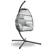 Gardeon Outdoor Egg Swing Chair Wicker Rope Furniture Pod Stand Cushion Grey - OZ Home Deals