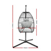 Gardeon Outdoor Egg Swing Chair Wicker Rope Furniture Pod Stand Cushion Grey - OZ Home Deals
