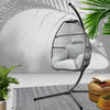 Gardeon Outdoor Egg Swing Chair Wicker Rope Furniture Pod Stand Cushion Grey - OZ Home Deals