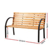 Gardeon Outdoor Garden Bench Seat 120cm Wooden Steel 2 Seater Patio Furniture Natural - OZ Home Deals