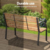 Gardeon Outdoor Garden Bench Seat 120cm Wooden Steel 2 Seater Patio Furniture Natural - OZ Home Deals