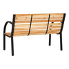 Gardeon Outdoor Garden Bench Seat 120cm Wooden Steel 2 Seater Patio Furniture Natural - OZ Home Deals