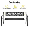 Gardeon Outdoor Garden Bench Seat Outdoor Furniture Steel 2 Seater Park Black - OZ Home Deals