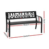 Gardeon Outdoor Garden Bench Seat Outdoor Furniture Steel 2 Seater Park Black - OZ Home Deals