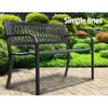 Gardeon Outdoor Garden Bench Seat Steel Outdoor Furniture 2 Seater Park Black - OZ Home Deals