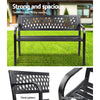 Gardeon Outdoor Garden Bench Seat Steel Outdoor Furniture 2 Seater Park Black - OZ Home Deals