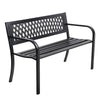 Gardeon Outdoor Garden Bench Seat Steel Outdoor Furniture 2 Seater Park Black - OZ Home Deals