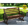 Gardeon Outdoor Garden Bench Wooden 2 Seat Wagon Chair Patio Furniture Brown - OZ Home Deals