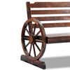 Gardeon Outdoor Garden Bench Wooden 2 Seat Wagon Chair Patio Furniture Brown - OZ Home Deals