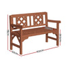 Gardeon Outdoor Garden Bench Wooden Chair 2 Seat Patio Furniture Lounge Natural - OZ Home Deals