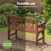 Gardeon Outdoor Garden Bench Wooden Chair 2 Seat Patio Furniture Lounge Natural - OZ Home Deals