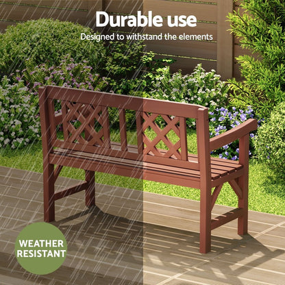 Gardeon Outdoor Garden Bench Wooden Chair 2 Seat Patio Furniture Lounge Natural - OZ Home Deals