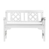 Gardeon Outdoor Garden Bench Wooden Chair 2 Seat Patio Furniture Lounge White - OZ Home Deals